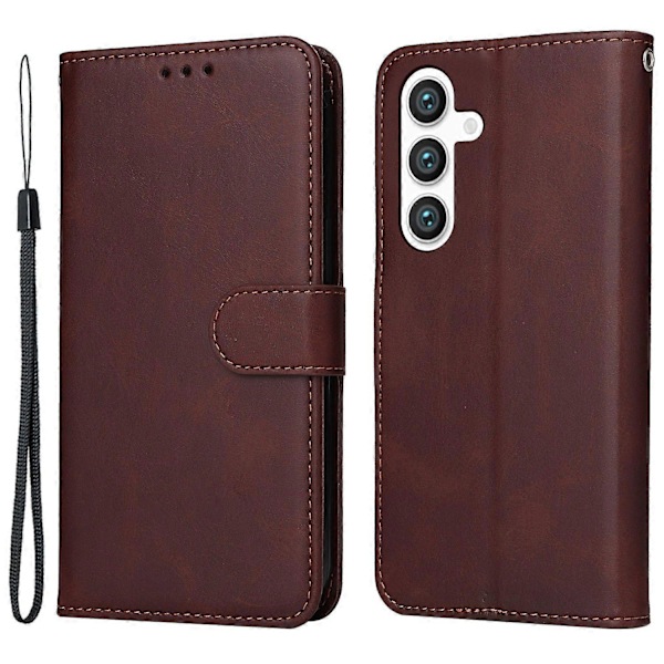 Plånboksfodral för Samsung Galaxy S24+ PU Läder Kalvtextur Telefonskal Multicolor Style B