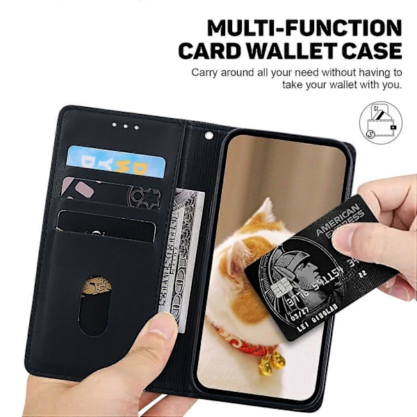 Skal för Realme 13+ 5G RFID-blockerande kattunge-mönster TPU+PU Läder Telefonskydd Multicolor Style F