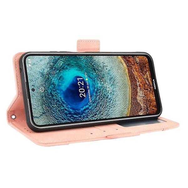 Skyddande läderfodral för Nokia X10/X20 med flera kortfack och stativfunktion