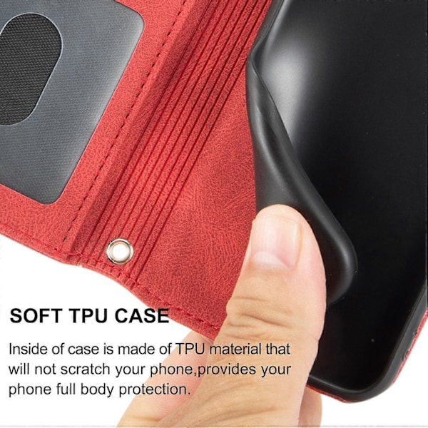 For iPhone 15 Pro Max Deksel Preget Lær Stativ Støtsikkert Telefondeksel med Stropp Multicolor Style E