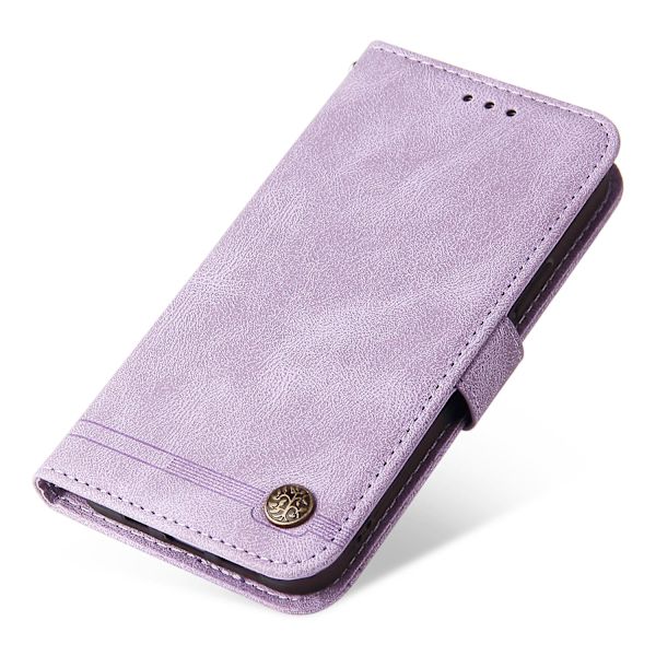 För Samsung Galaxy F34 5g/m34 5g Imprinted Lines Stand Cover Anti-drop Pu Läder Phone case Purple