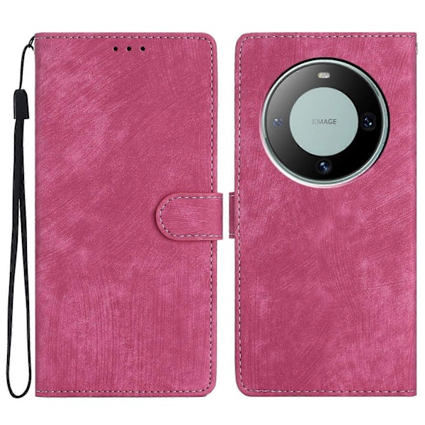 Til Huawei Mate 60 Etui Folio Flip Ensfarvet Hud-berørings Telefon Stand Læder Cover Multicolor Style H