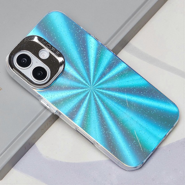 Skal för iPhone 16 Plus Silikon+PC IMD Lasertextur Matt Telefonskydd-AK6 Multicolor AK2