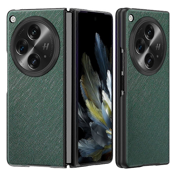 Skal för Oppo Find N3 5G/OnePlus Open Fodral Korsstruktur Gummibelagd PU Läder+ PC Smartphone-skydd Multicolor Style A