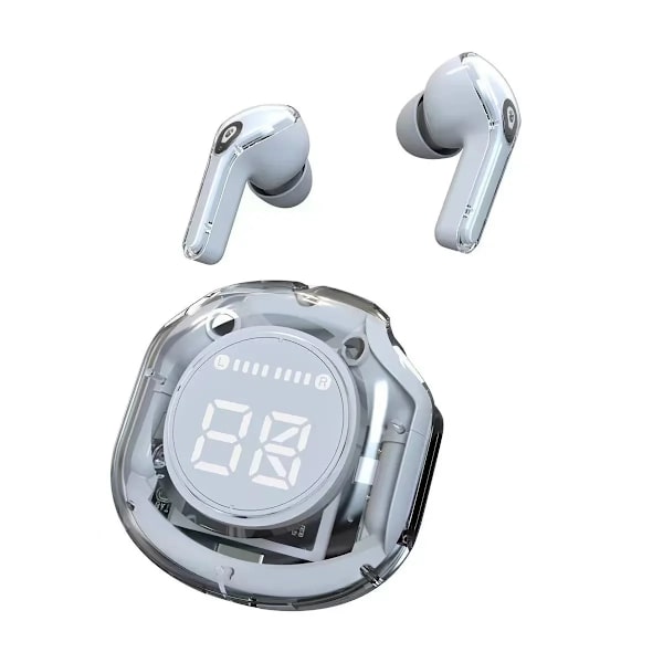 Tws Trådløse Bluetooth Ørepropper med LED Digital Display Hifi Trådløse In-Ear Høretelefoner til Xiaomi Hovedtelefoner WHITE