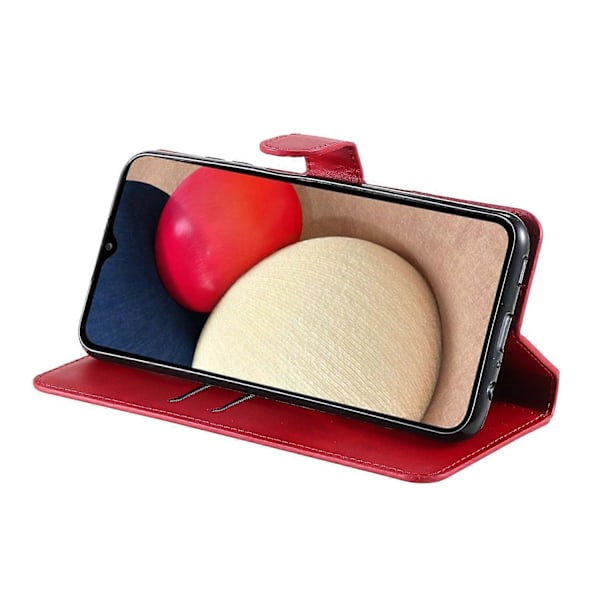 PU Læder Wallet Stand Folio Flip Beskyttende Telefon Cover til Samsung Galaxy A03s (164.2 x 75.9 x