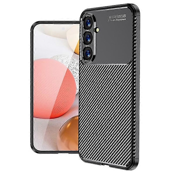 Anti-drop telefoncover til Samsung Galaxy S23 FE, TPU-bagcover med kulfibertekstur