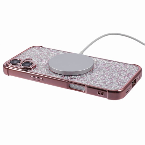 Skal för iPhone 16 Plus Kompatibelt med MagSafe Glittrigt Leopardtryck Transparent TPU-telefonskal Multicolor Style F