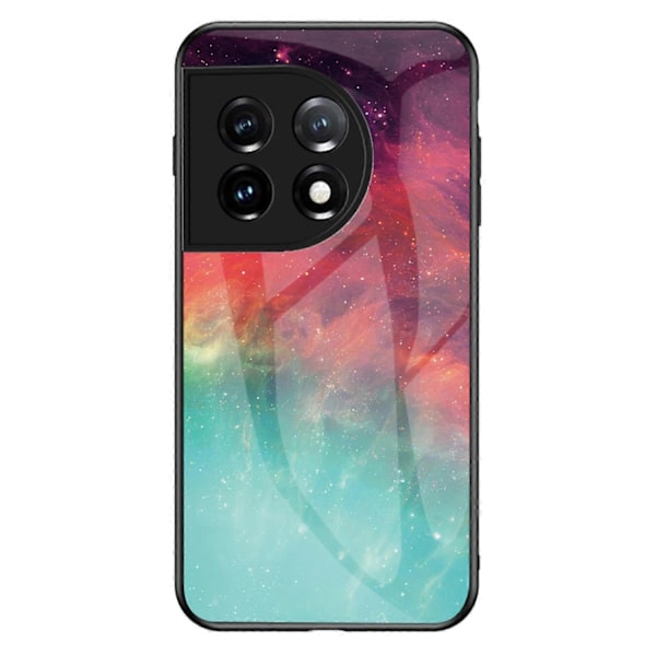 Mobilskal för OnePlus 11 5G, Härdat glas+PC+TPU Stjärnhimmel Mönstertryck Skyddande Skal Multicolor Style C