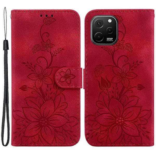 Lily Blomma Plånboksfodral med Tryck för Huawei nova Y61 4G, PU Läder Ställ Telefonfodral Multicolor Style F