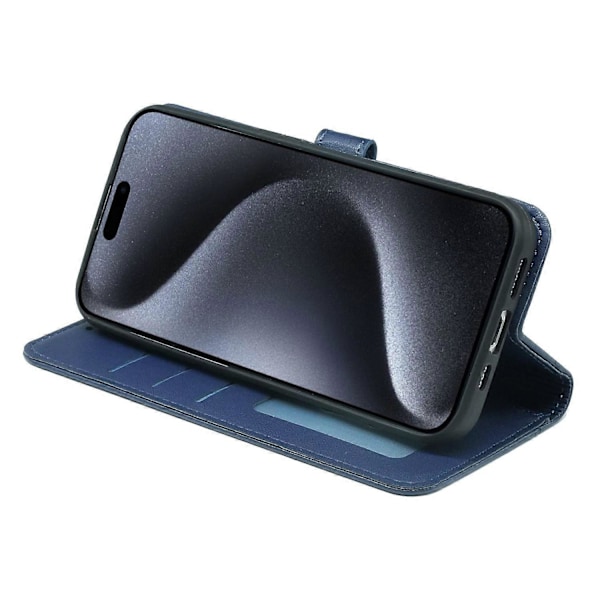 Til iPhone 16 Pro Max Wallet Case Magnetisk Lukning Læder Telefon Cover med Rem - Grøn Multicolor Blue