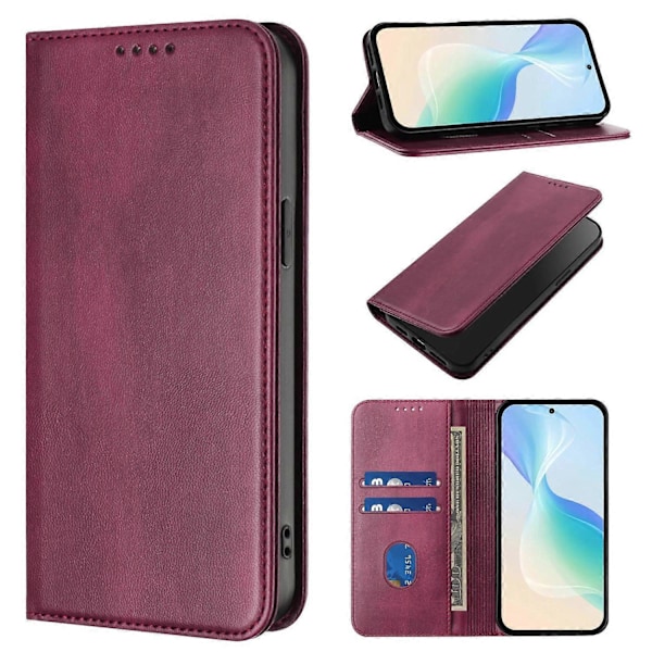 For OnePlus 13T 5G Wallet Cases Retro Tekstur RFID Blokerende Læder Telefon Cover Multicolor Wine Red