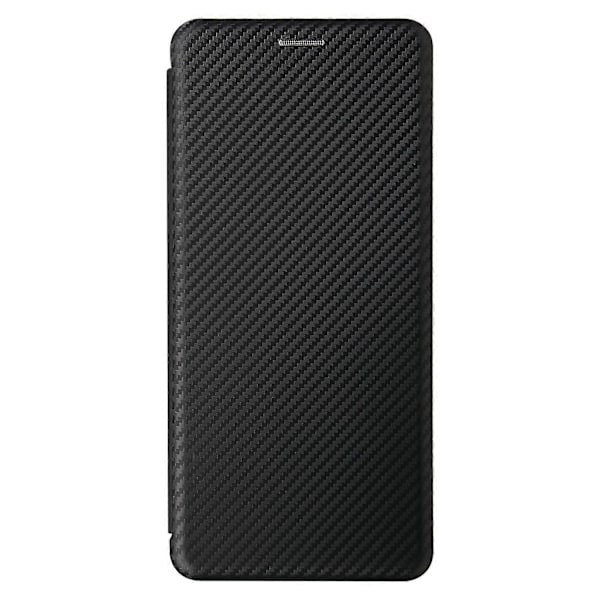 Auto-absorberende Stand Carbon Fiber Tekstur Læder Shell Cover til Motorola Edge S/Moto G100