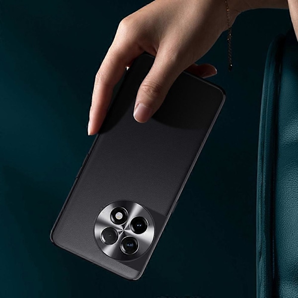 För OnePlus 11 5G PU Läderbelagt TPU+PC Halkfritt Skal Metalllinsdesign Skyddande Mobilskal Multicolor Style C