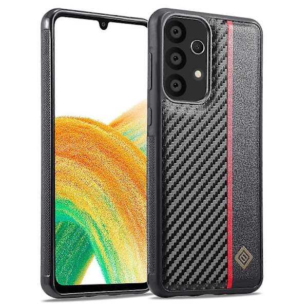 LC.IMEEKE Skal för Samsung Galaxy A73 5G Kolfiberläder+TPU+EVA Fodral