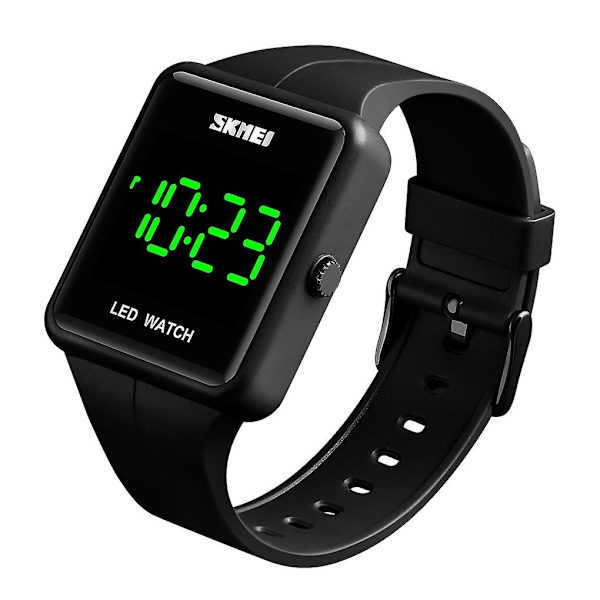 Skmei 1541 Mode Led Watch Fyrkantig Par Modell Vattentät Elektronisk Watch Watch Black