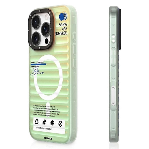 YOUNGKIT Gradient -sarja iPhone 16 Pro -kotelolle, yhteensopiva MagSafe IMD TPU -takakuoren kanssa- Multicolor Blue