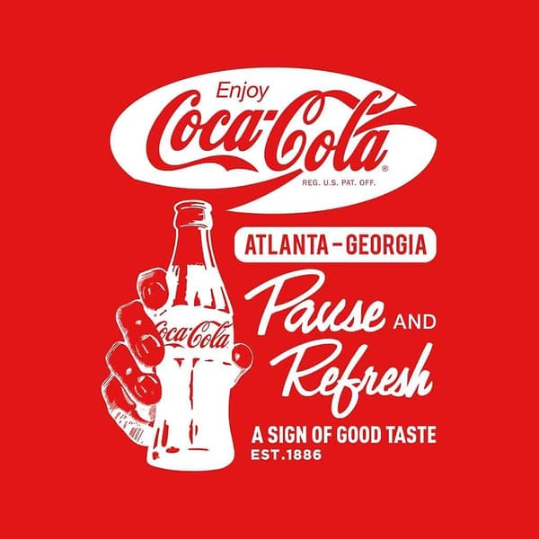 Coca Cola Pause And Refresh Retro T-paita miehille Red M