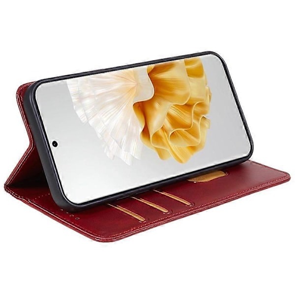 Til Huawei P60/P60 Pro Kalvetekstur PU Læder Etui Business Stil Tegnebog Stativ Telefon Cover Multicolor Style B