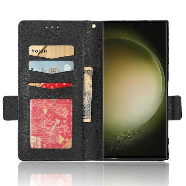 Plånboksfodral för Samsung Galaxy S23 Ultra Mobiltelefon, Ställ, PU-läder, Dubbelt Magnetlås Multicolor Style E