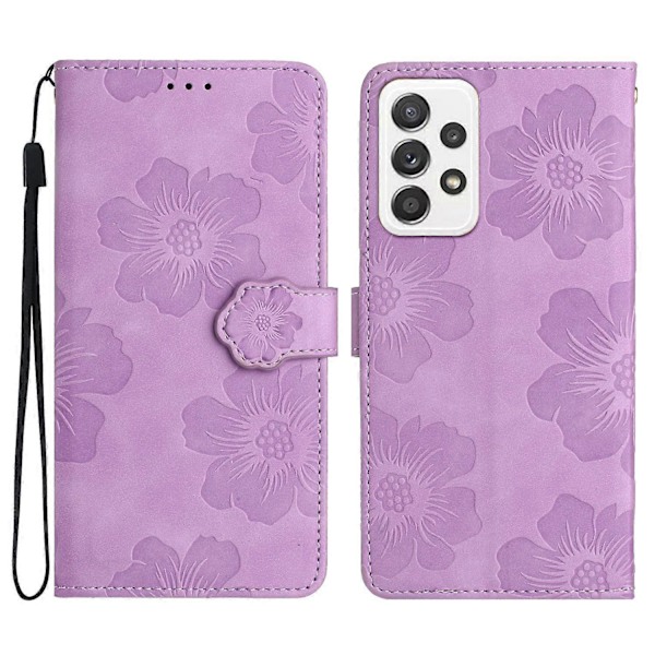 Til Samsung Galaxy A53 5G Telefon Cover PU Læder Prægede Blomster Stand Wallet Fuld Beskyttelse Case Multicolor Style A