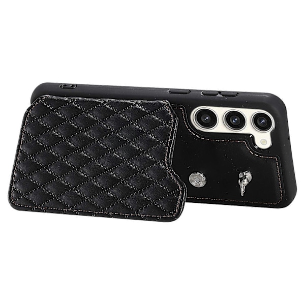 Style 008 PU+TPU Telefondeksel for Samsung Galaxy S23 Rhombus Innprentet Telefondeksel med RFID-blokkering Multicolor Style A