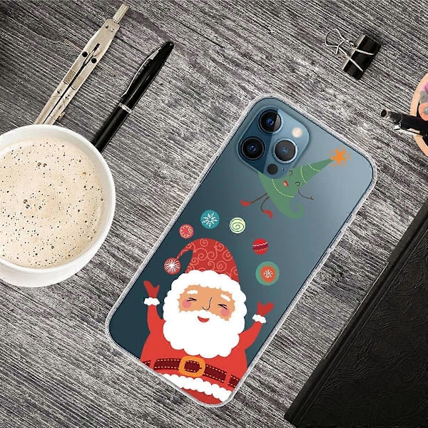 iPhone 16 Pro -kuori, jouluaiheinen pehmeä TPU-puhelinkuori - Orava Multicolor Santa and Magic Hat