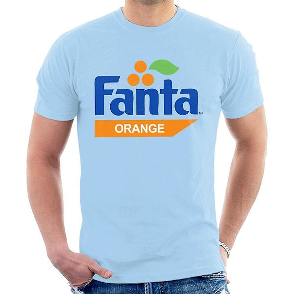 Fanta Orange Retro 1980'er Logo Herre T-shirt - voksen, 3xl Sky Blue S
