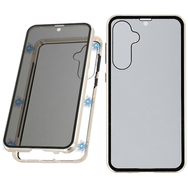 For Samsung Galaxy S23 FE Deksel med Skjermbeskytter Herdet Glass Metall Telefondeksel Magnetisk Lås Multicolor Gold