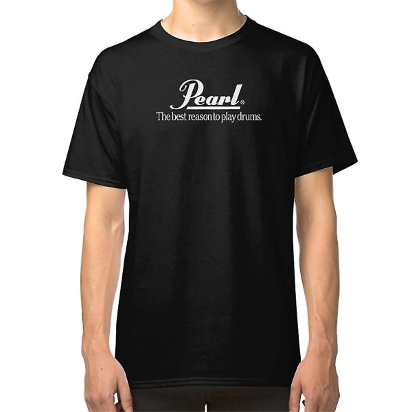 Pearl Drum det bästa skälet att spela trummor - vit logotyp för mörka föremål T-shirt XXXL