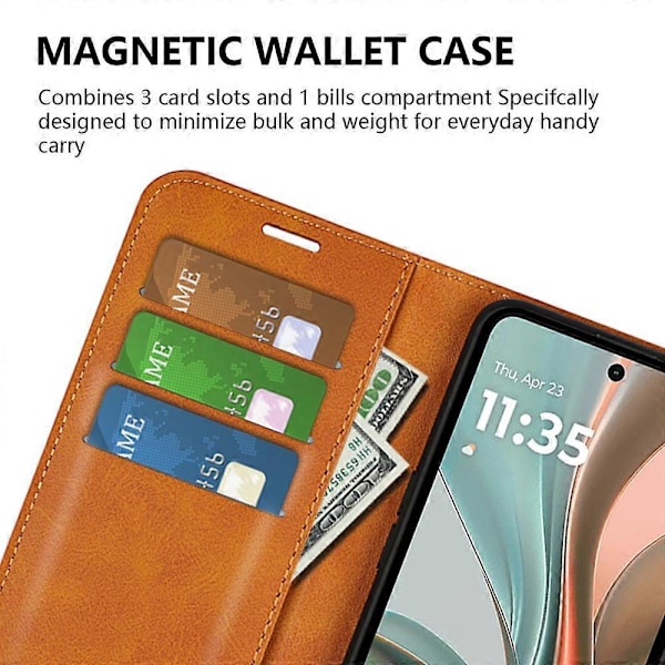 Til Motorola Moto G75 5G Stand Case Anti-Scratch Kalvetekstur Læder Telefon Cover Multicolor Style A