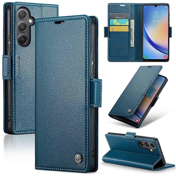 CASEME 023-serien Plånboksfodral med Ställ för Samsung Galaxy A34 5G PU Läder RFID-skydd Mobilskal Multicolor Style B