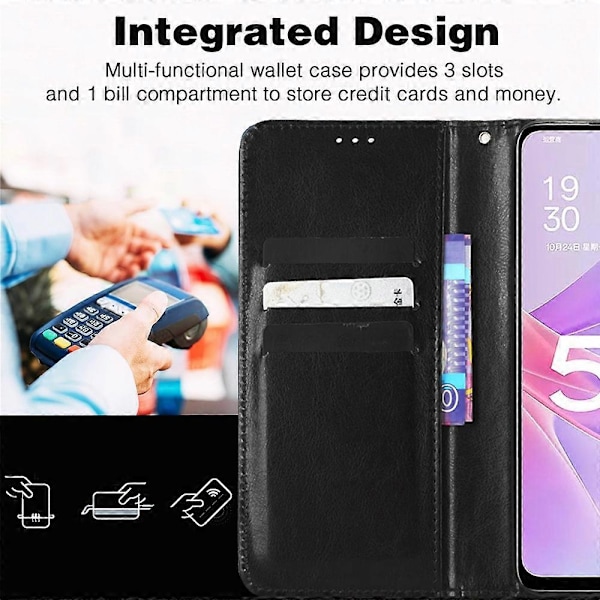 Plånboksfodral med Ställ i PU-Läder med Rem för Xiaomi Redmi 12C 4G/11A 4G/Poco C55 4G Multicolor Style D