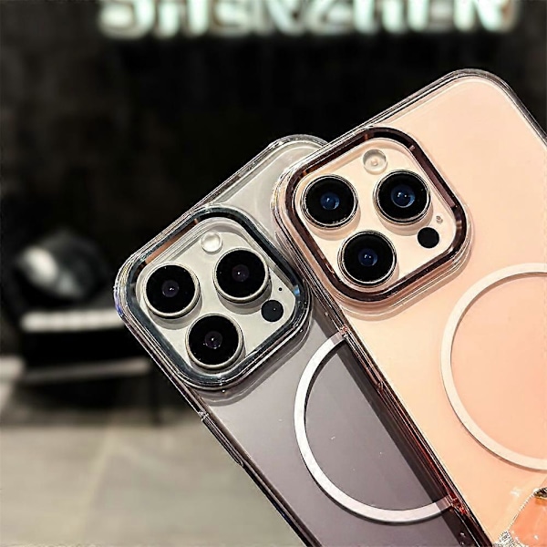 Magnetiskt skal för iPhone 16 Pro, gradientfärg, hårt PC-skal Multicolor Desert Gold