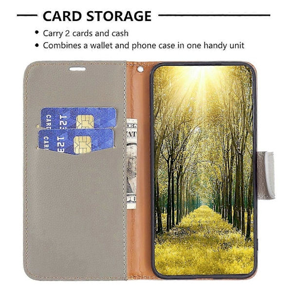 Til iPhone 15 Plus Støvtæt PU Læder Mobiltelefon Cover Wallet Flip Stand Case med Rem Multicolor Style A
