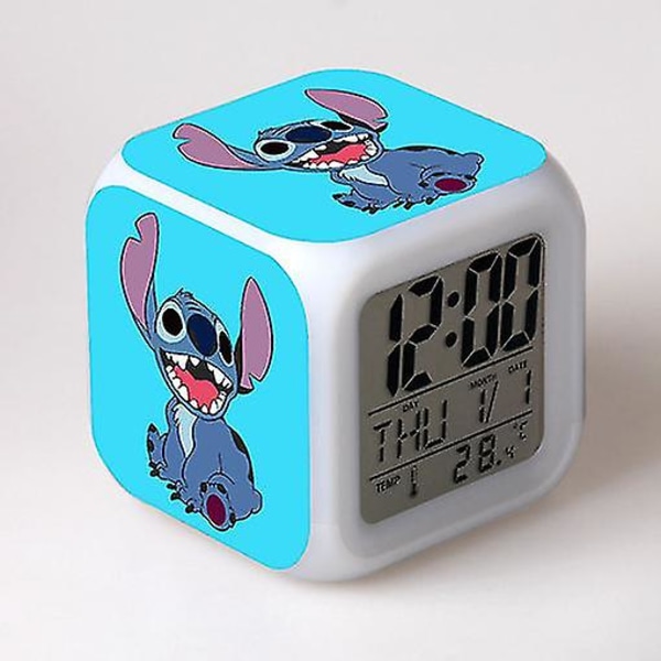 Stitch Väckarklocka Stitch Barnpresent Färgglad färgskiftande fyrkantig väckarklocka Julklapp Model 8