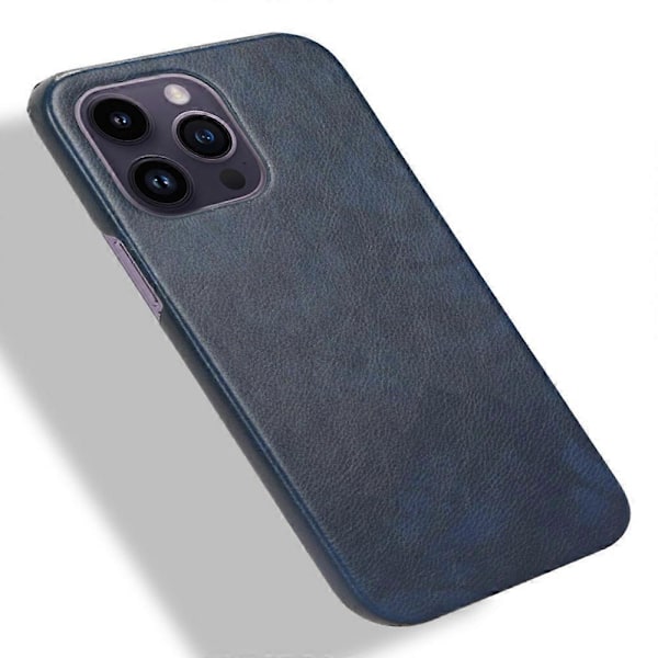 För iPhone 15 Pro Mobilskal PU Läderbelagd TPU Litchi Textur Skydd Multicolor Style B
