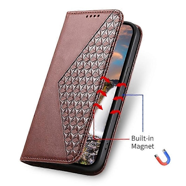 Samsung Galaxy A05s 4G -kotelo, kohokuvioitu ruutukuvio, lompakkoteline, puhelinkuori Multicolor Style B
