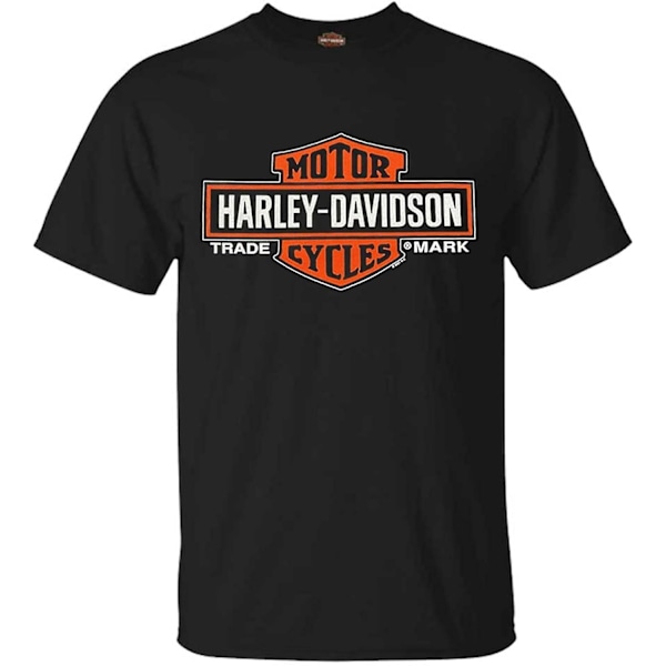 Harley-Davidson Herre Elongated Orange Bar & Shield Svart T-skjorte 30290285 M