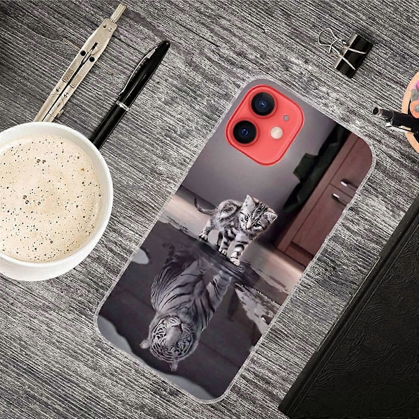 Mjukt Flexibelt TPU Stötsäkert Skal Sött Mönstertryck Telefonskal för iPhone 13 6.1 tum Multicolor Style B