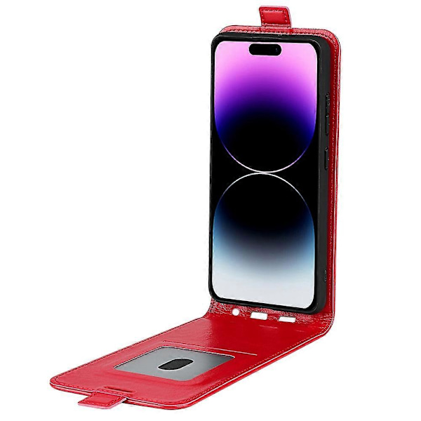 iPhone 15 Pro pystysuuntainen läppäkotelo TPU+PU-nahkainen puhelinkuori matkapuhelimen suojus korttipaikoilla Multicolor Style D