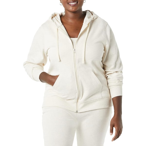 French Terry Fleece Luvtröja med dragkedja för kvinnor (tillgänglig i Plus Size) Oatmeal Heather Medium