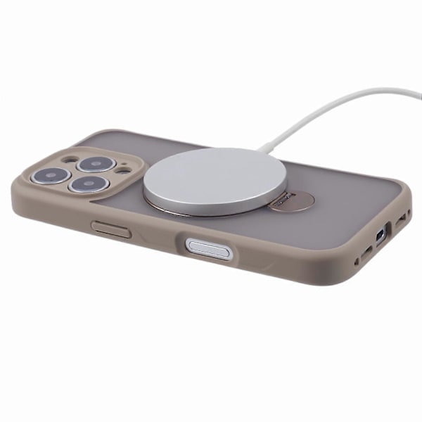 iPhone 16 Pro -kotelo, yhteensopiva MagSafe-yhteensopivan mattapintaisen TPU+PC-pyörivän jalustan kanssa Multicolor Style E