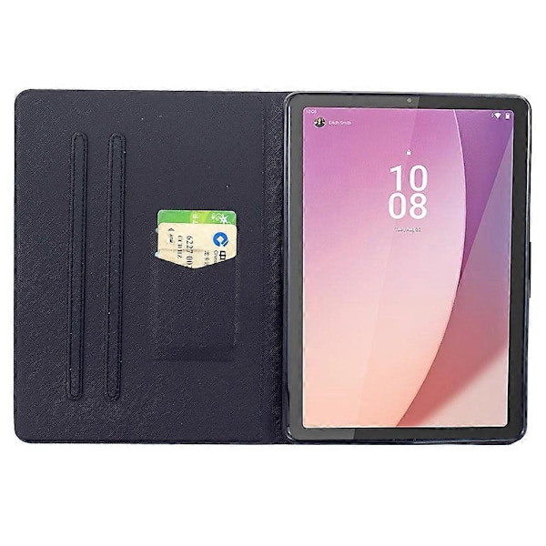 Stativetui med mønstertryk i læder til Lenovo Tab M9 TB-310FU tablet med automatisk våge/dvale funktion Multicolor Dog