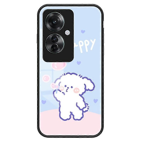 Skal för Oppo Reno11 F 5G, tecknat djurtryck, härdat glas, stötsäkert telefonskal Multicolor Style D