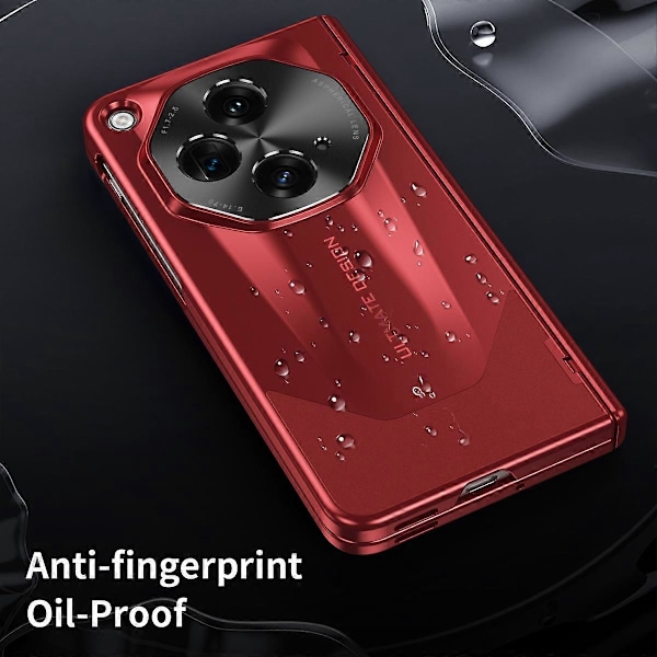För Oppo Find N3 5G Vikbar Telefonfodral Gångjärnsskydd PC-Skal med Härdat Glasfilm