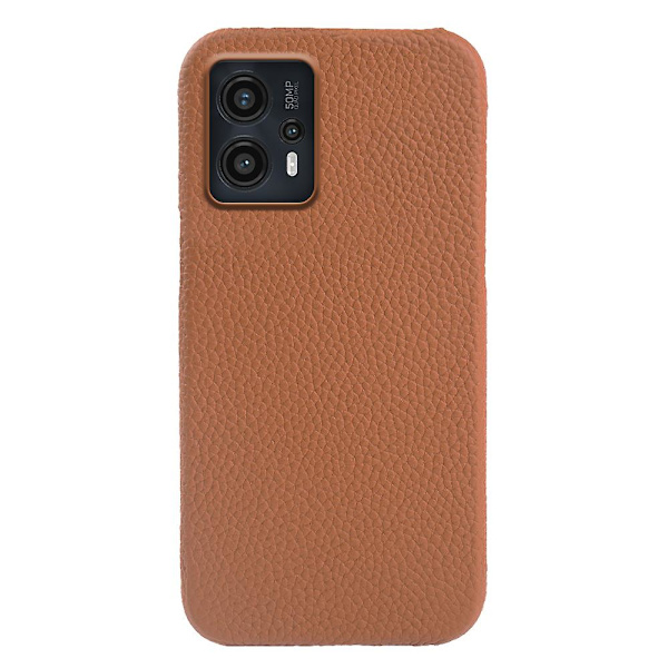 Cover till Motorola Moto G13 4g, Litchi Texture Äkta koläder+pc Magnetisk phone case Brown