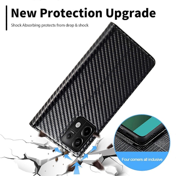 LC.IMEEKE Xiaomi Redmi Note 13 4G Lompakkokotelo Hiilikuitukuvioinen Nahkainen Käännettävä Puhelinkotelo Multicolor Vertical Stripe