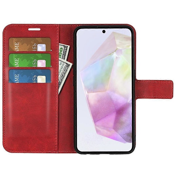 Ställfodral för Samsung Galaxy A36 5G, reptåligt mobilskal i kalvtexturerat läder Multicolor Style B