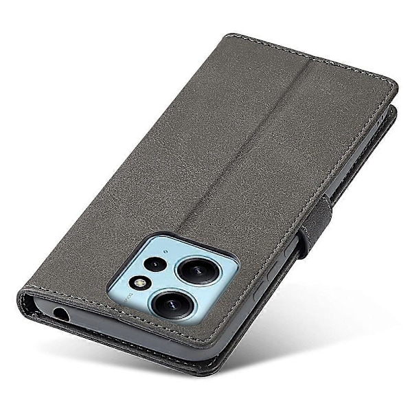 LC.IMEEKE Plånboksfodral för Xiaomi Redmi Note 12 4G Kalvtextur PU Läder Ställ Telefonskal Multicolor Style D